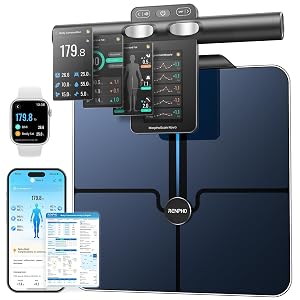 RENPHO Smart Scale for Body Weight 8-Electrode Body Composition Scale with BMI Body Fat Muscle Mass Rechargeable Body