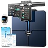 Smart Scale for Body Weight, 8-Electrode Body Composition Scale with BMI, Body Fat, Muscle Mass, Rechargeable Body Fat Scale with Full-Color TFT LCD on Handle, MorphoScan Nova