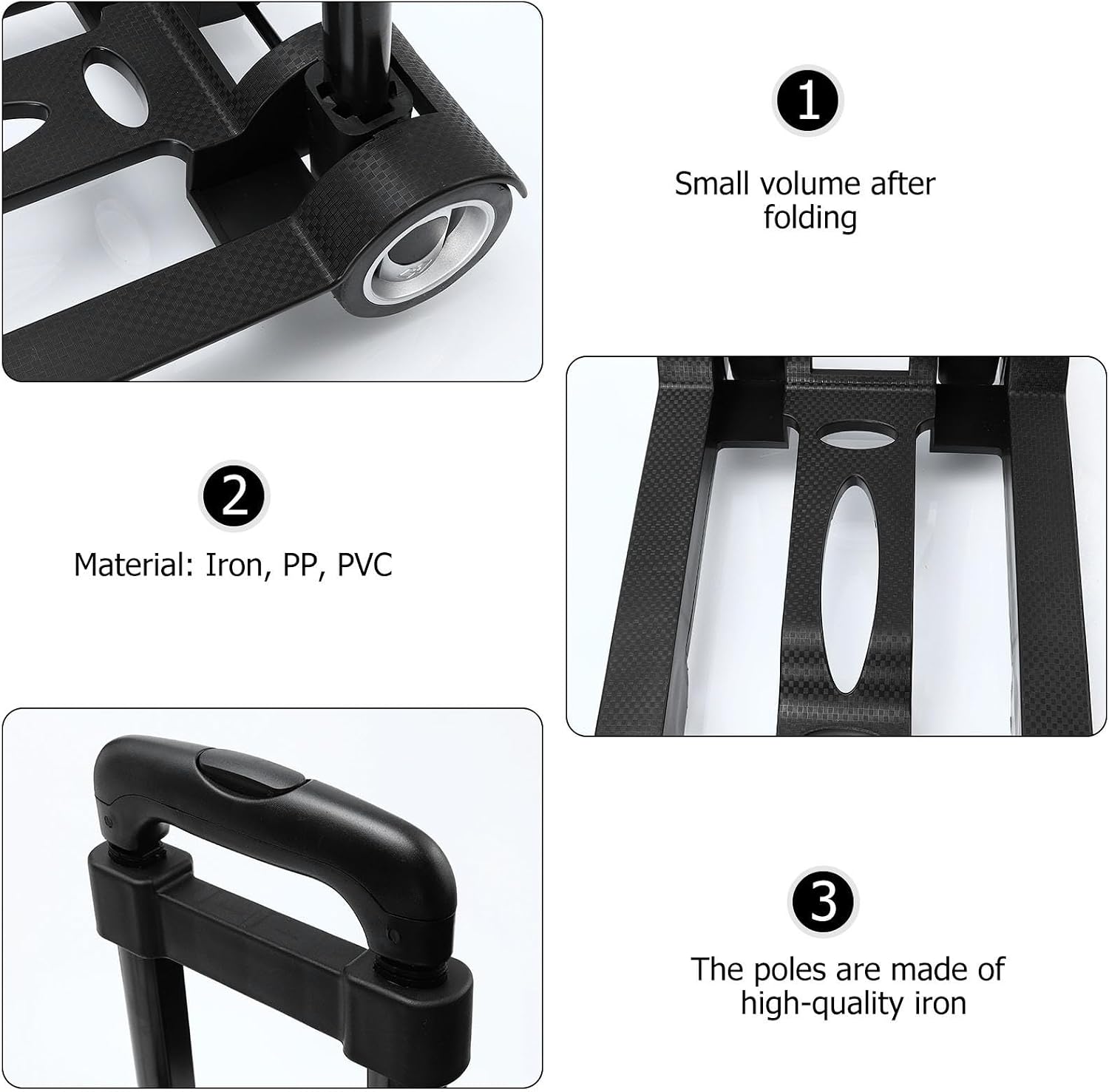 Foldable Shopping Cart with Four Metal Wheels for Travel
