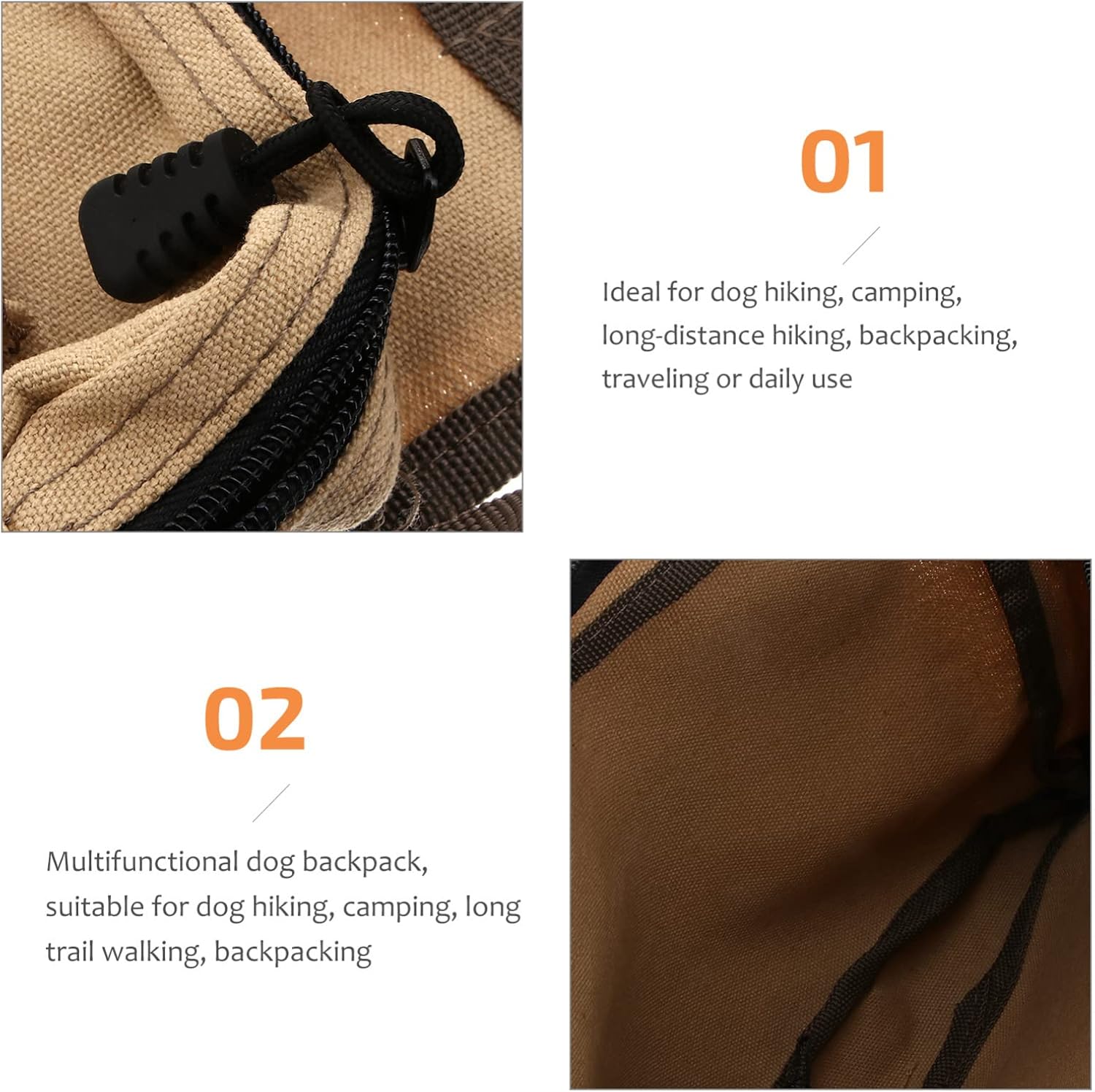 Totority Dog Backpack Saddle Bag Canvas for Outdoor Activities Hiking Camping Dog Gear