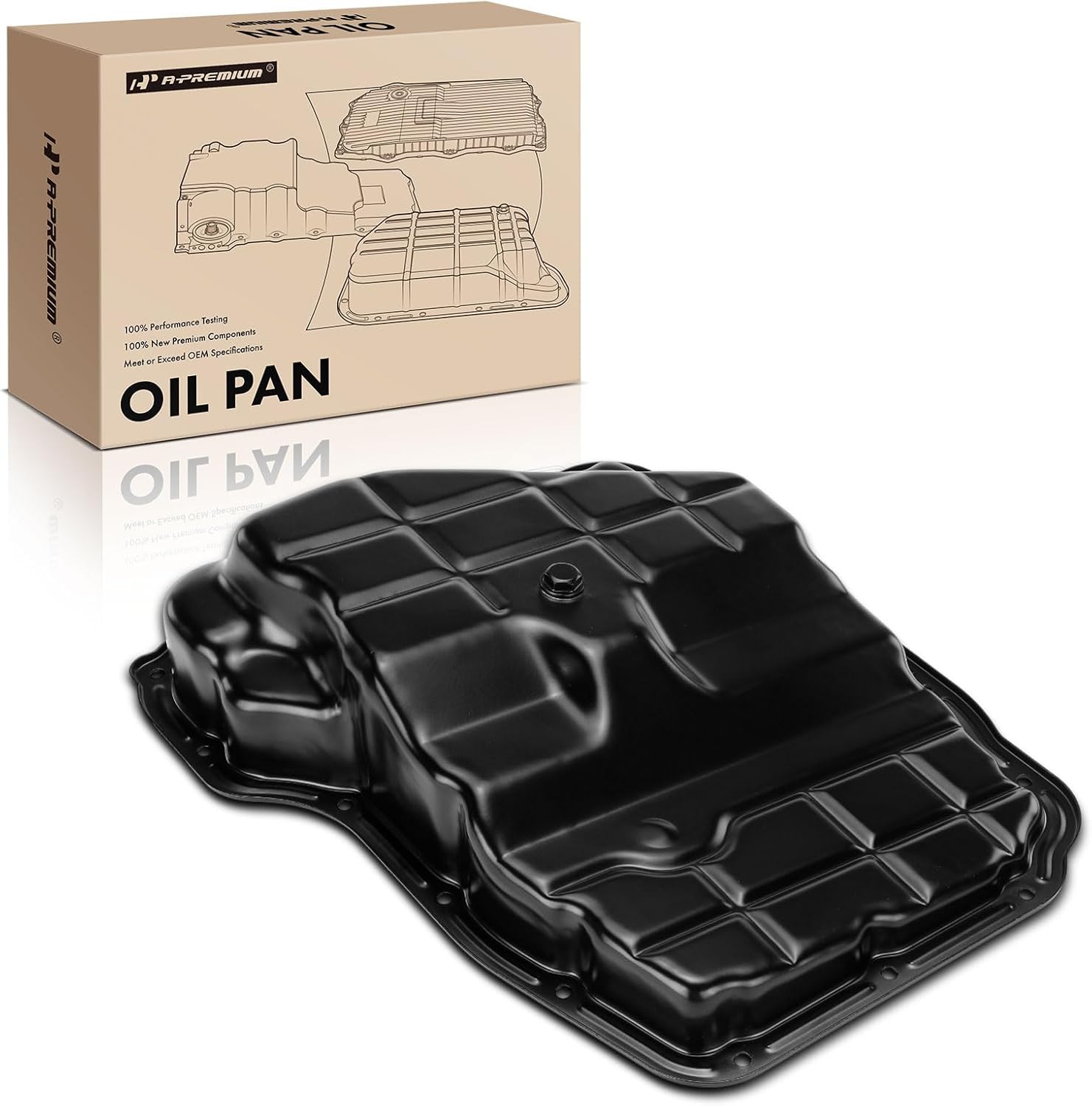 A-Premium Transmission Oil Pan with Drain Plug Compatible with 65RFE 68RFE 545RFE Transmission & Dodge Dakota Durango & Jeep Commander Grand Cherokee & Ram 1500/2500/3500 Dakota