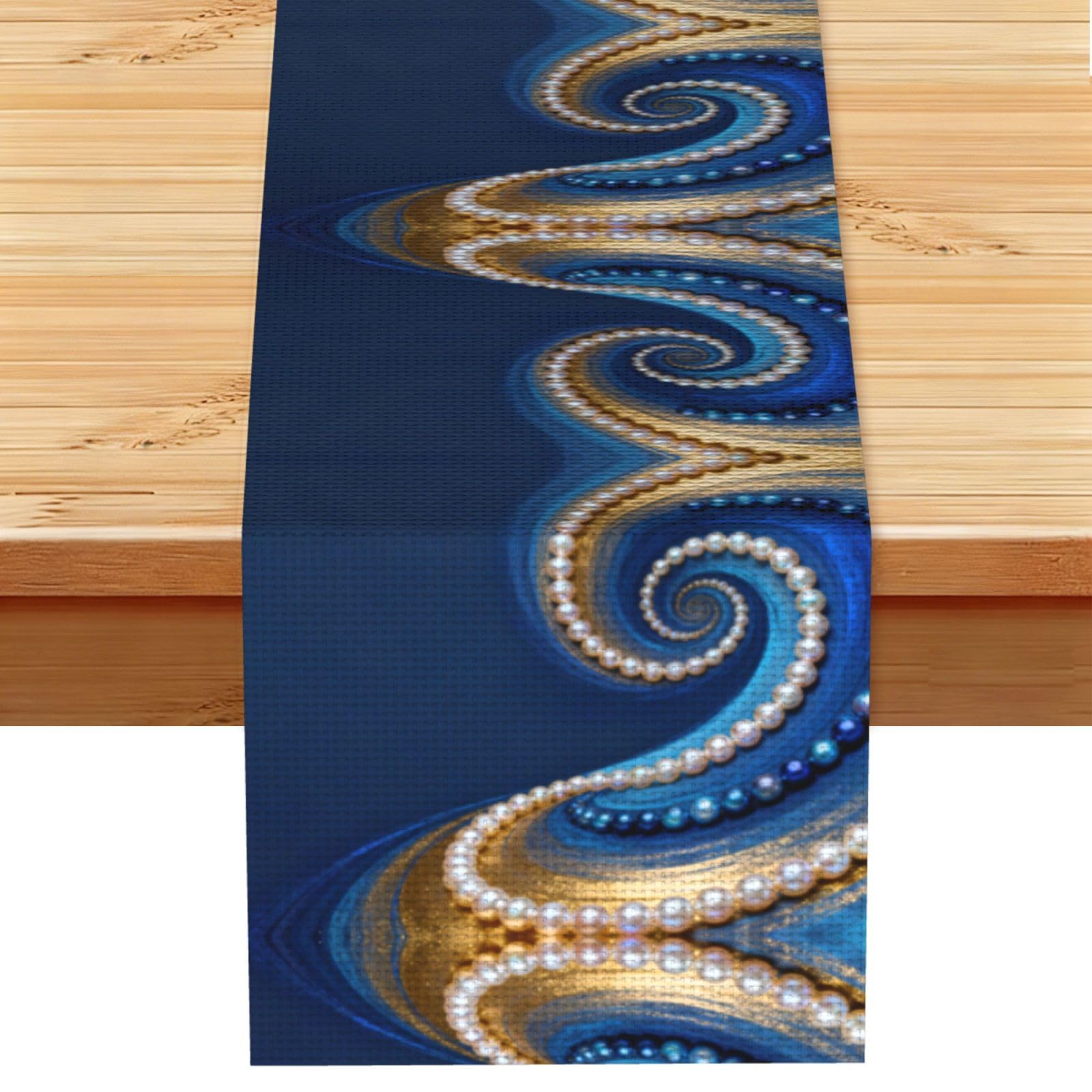 Pearl String Print Table Runner World Cup-Themed Dining Table Decor for Coffee Dining Table and More