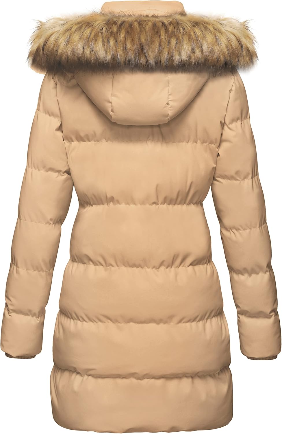 WenVen Women's Winter Thicken Puffer Coat Warm Jacket with Faux Fur Removable Hood - Image 2