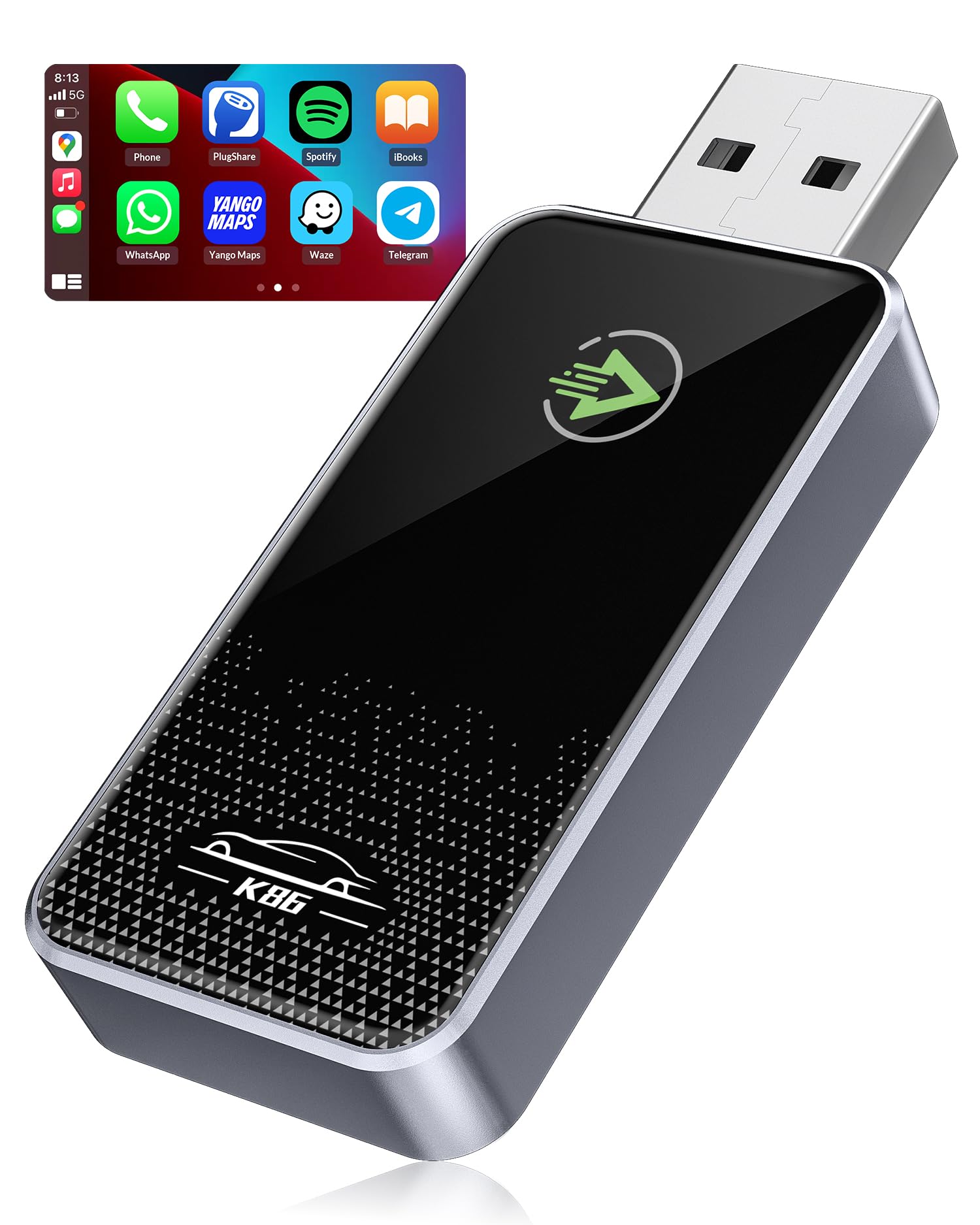 Wireless CarPlay Adapter for iPhone,Plug & Play,No Latency,Converts Wired CarPlay to Wireless,Carplay Dongle for iPhone with iOS 10+ and 2015+ Cars,BT