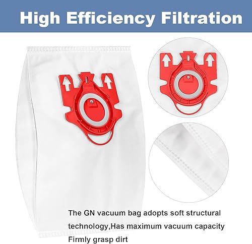 Miniatura 4 de Paquete de 24 bolsas de vacío 3D Airclean de repuesto para aspiradora Miele FJM Compact C2 Compact C1 C1 S241 S290 S300i S500 S700 S4 S6 Series con
