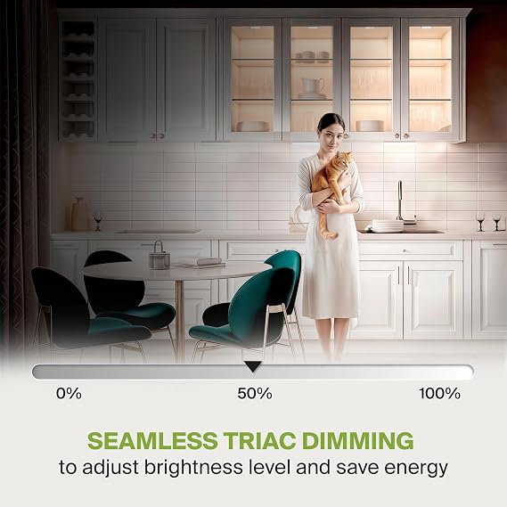ASD LED Under Cabinet Lighting Plug in or Hardwired 9 Inch, Dimmable Under Cabinet Lights with High/Low/Off Switch, 3CCT 2700K-4000K, Linkable Under Counter Lights for Kitchen, ETL Listed, White