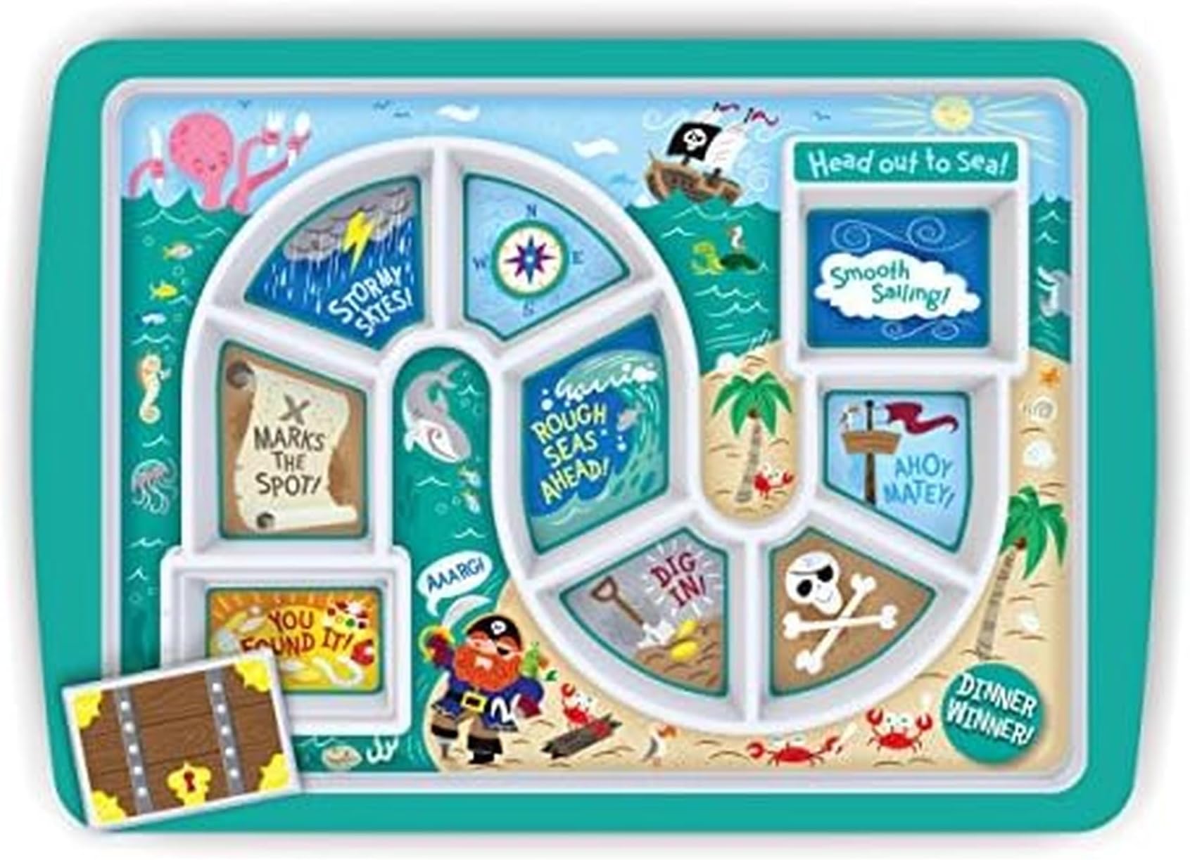 Genuine Fred DINNER WINNER Kids' Dinner Tray, Pirate