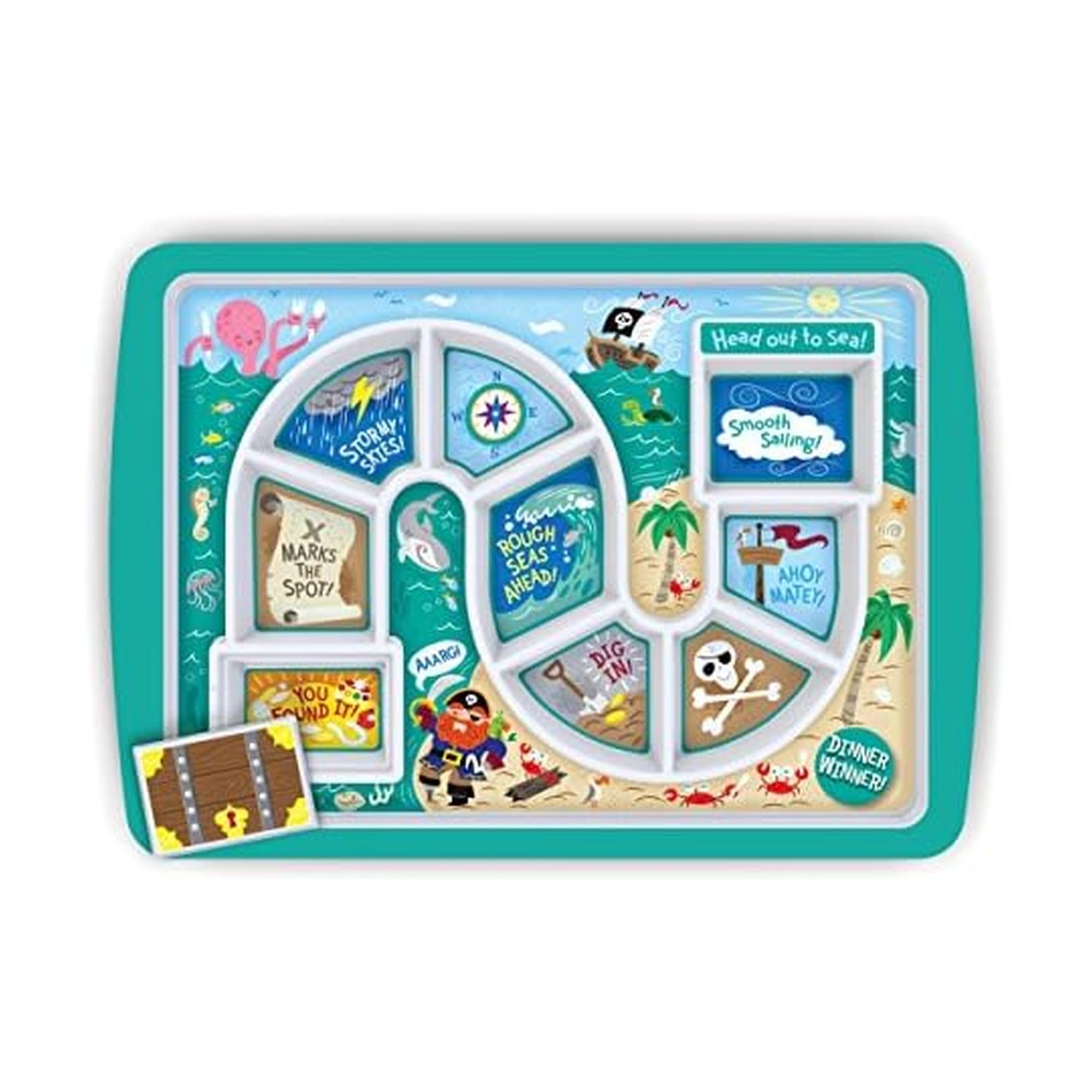Genuine Fred DINNER WINNER Kids' Dinner Tray, Pirate