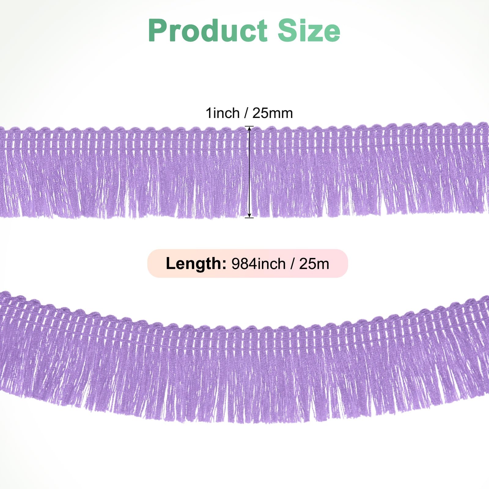 M METERXITY 27 Yards Tassel Fringe Trim, 1 Inch Wide Polyester Fringe Boho Lace Sewing Fringe Trimming for Latin Dress/Skirt/Bags/DIY - Image 3
