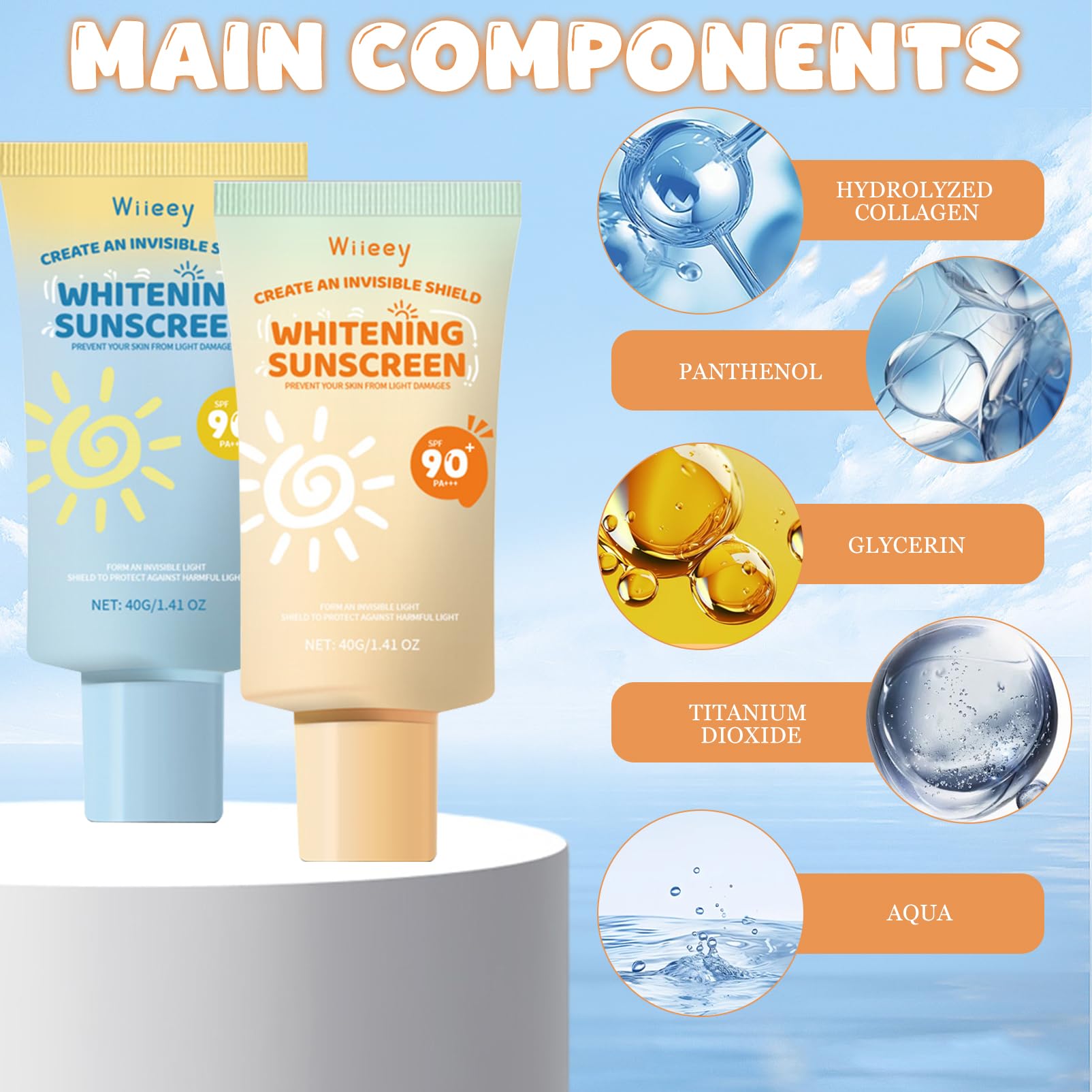 Pack de 2 Crèmes Solaires Enfants SPF 90+ - Haute Protection UV Visage & Corps, Texture Légère Non Grasse - Sans Microplastiques, Idéale Voyage et Sport - 2x40g