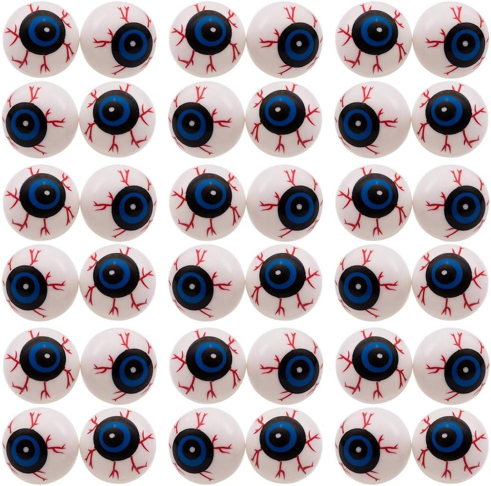 Halloween Eyeballs 50 Pack Bag of 2" Plastic Eyeballs for
