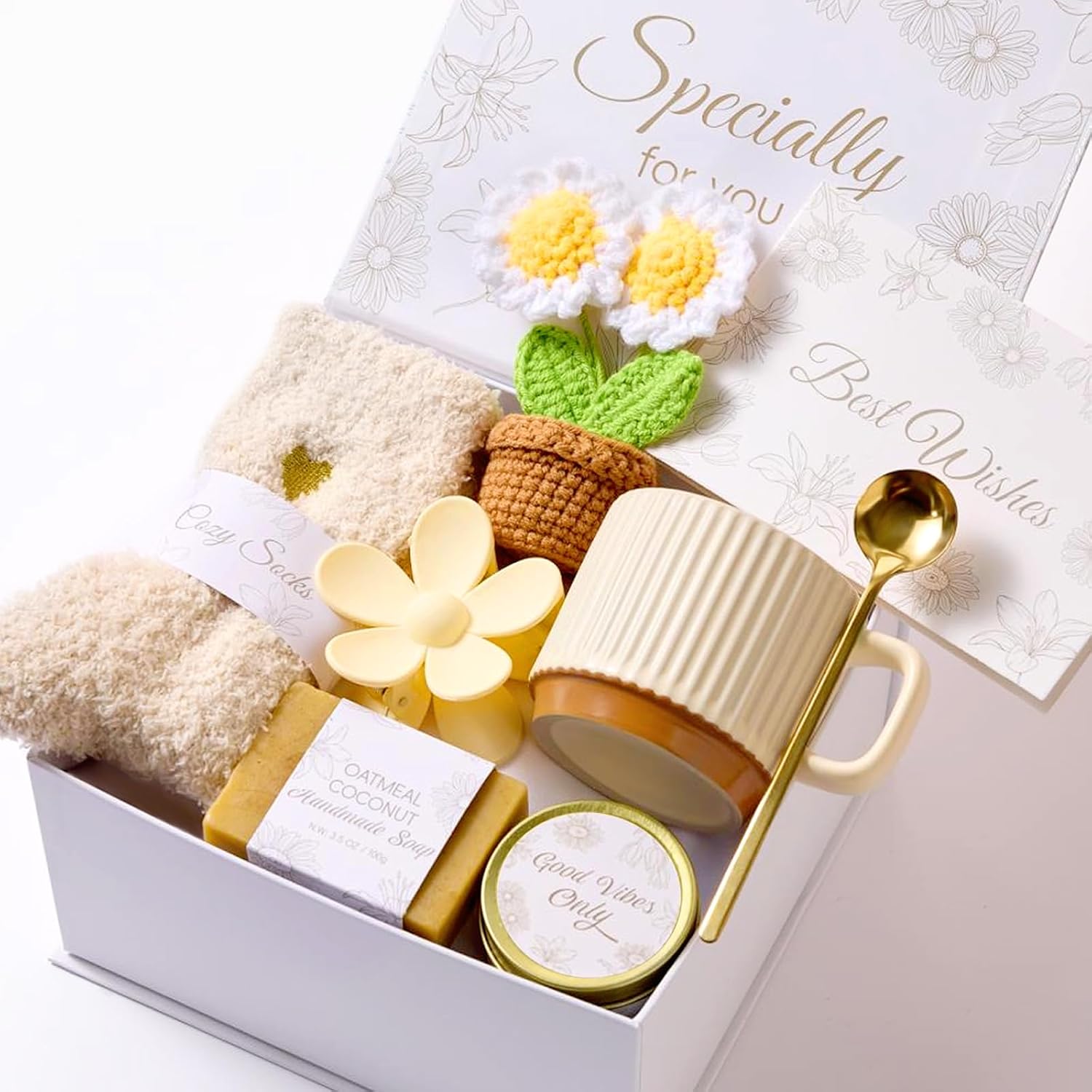 8PCS Birthday Gifts Box for Women Care Package Baskets for Women Hug in a Box Self Care Get Well Soon Gift Set for Mom Wife Girlfriend Sister Friends (Pink)