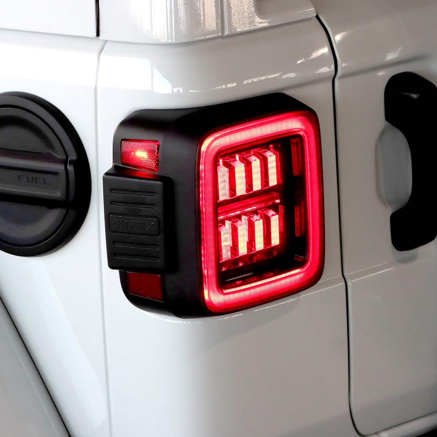 AlphaRex Tail Lights Replacement for 18-24 Jeep Wrangler JL Alpha-Black NOVA-Series Prismatic LED Tail Lights