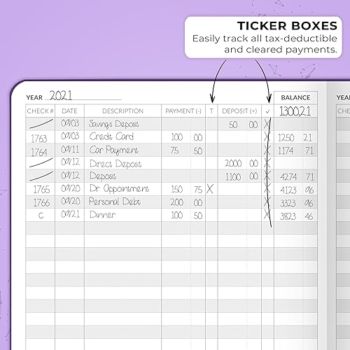 Miniatura 4 de Skyline Registro de cheques - Libro de registro contable para ingresos y gastos - Chequera de transacciones para pequeñas empresas - Cuaderno de