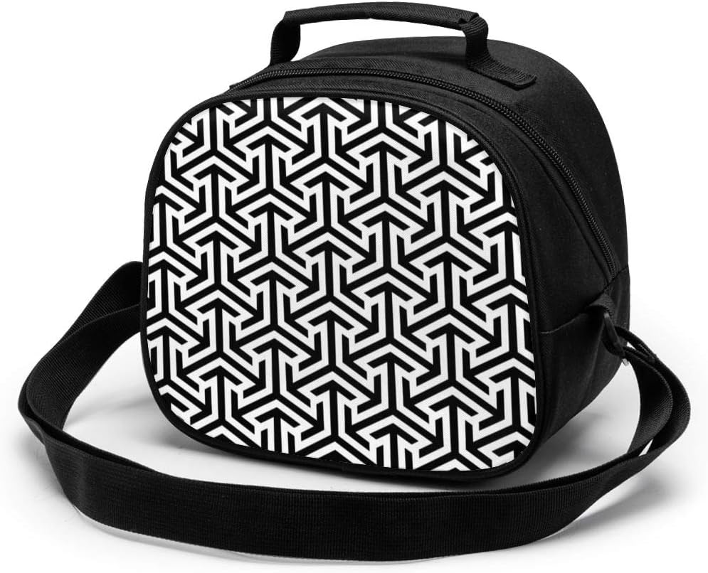 Befectar Lunch Bag Black Cool Pattern Lunch Bag Container