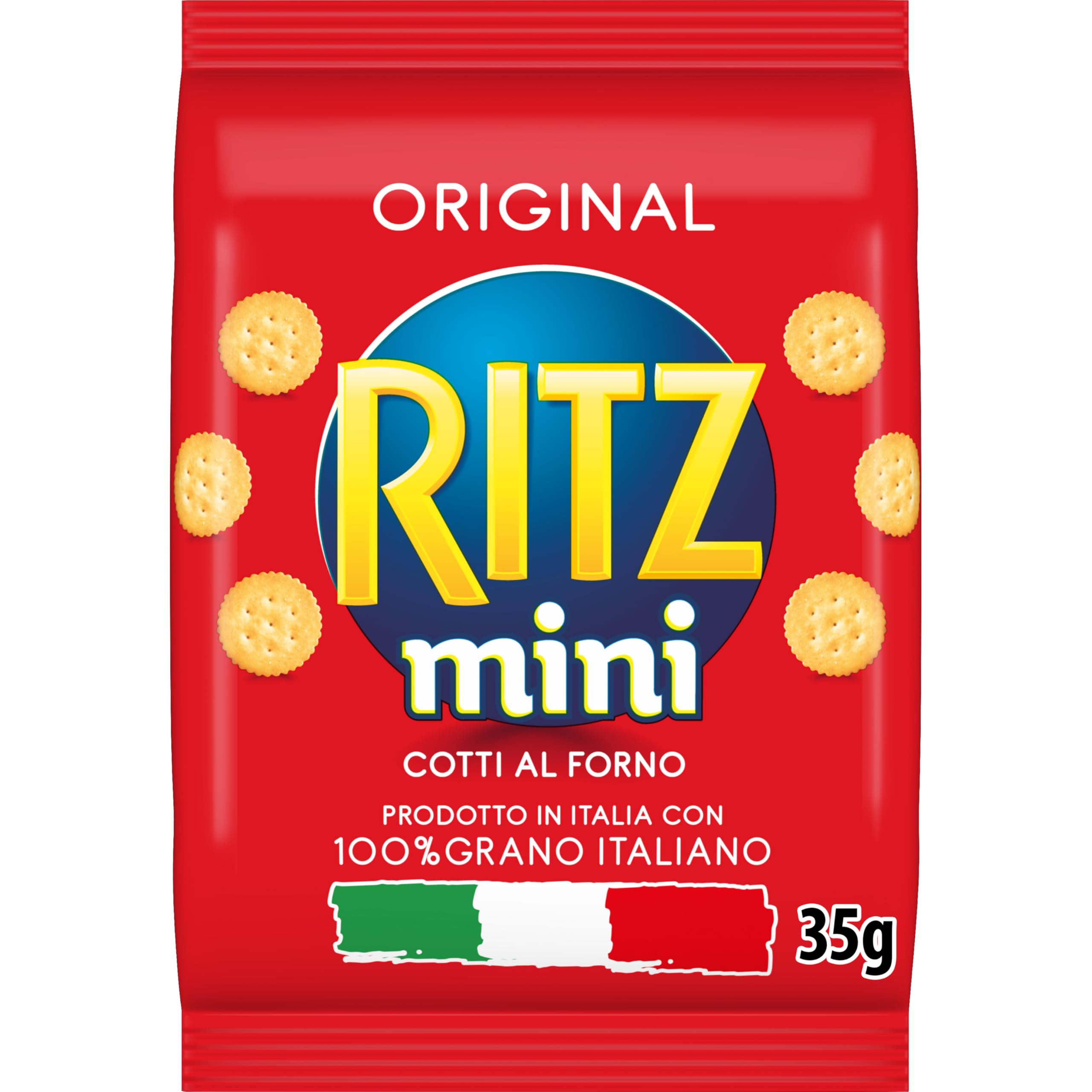 Ritz Mini Original Crackers 100% Grano Italiano, Cotti al forno, 50 bustine da 35 g