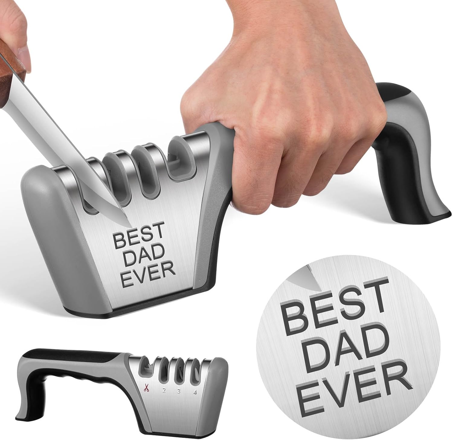 Fathers Day Gifts for Dad Daddy Father 9. 45″ 4-in-1 Knife Sharpener for Kitchen Knives 4 Stage Kitchen Knife Accessories Dad Birthday Gift from Daughter Son Gift for Best Dads Ever Fathers Day Gifts for Dad Daddy Father 9. 45″ 4-in-1 Knife Sharpener for Kitchen Knives 4 Stage Kitchen Knife Accessories Dad Birthday Gift from Daughter Son Gift for Best Dads Ever