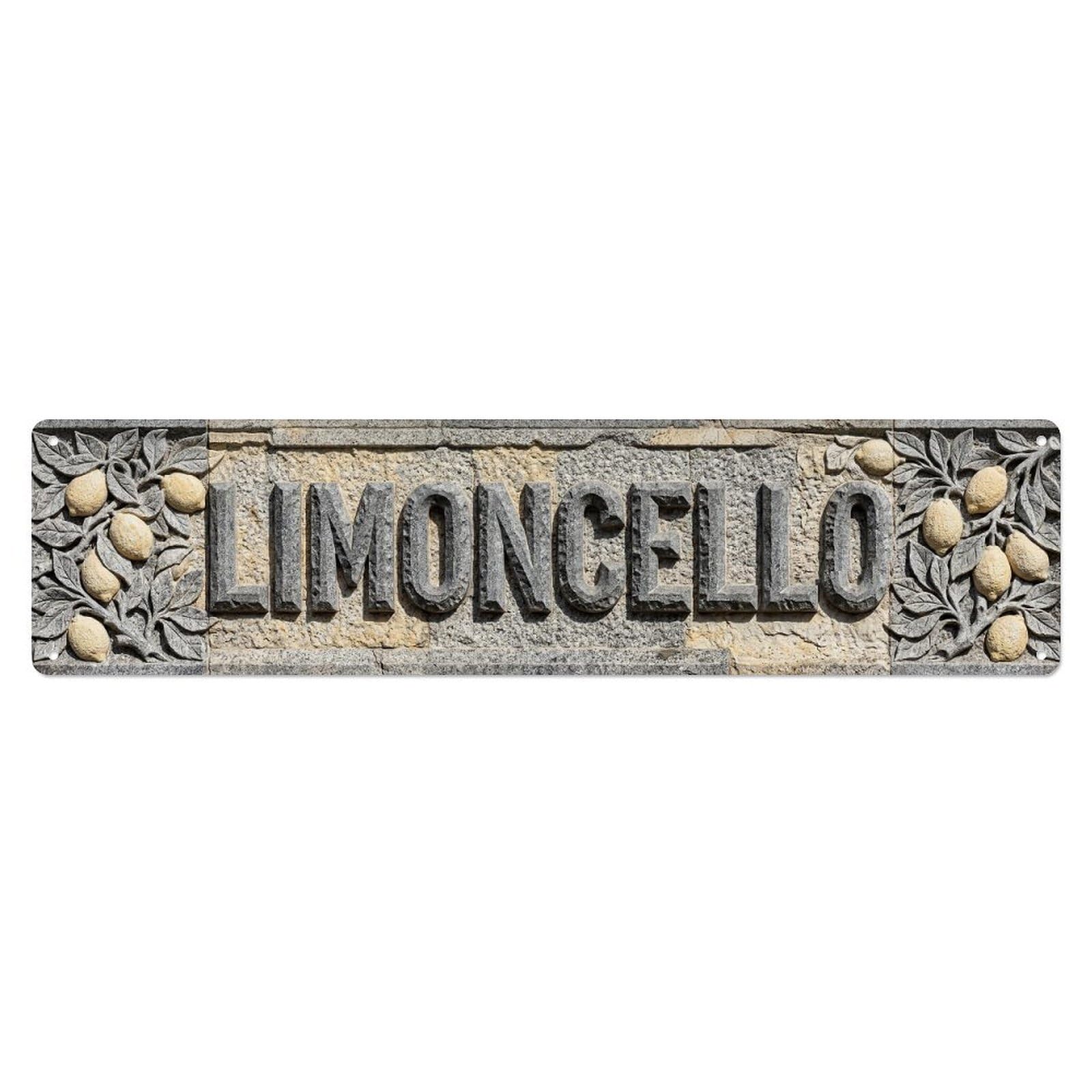 Vintage Limoncello Chiseled Granite Citrus Metal Tin Sign Plaque Wall Decor for Cafe, Club, Garden Metal Poster 4x16Inch
