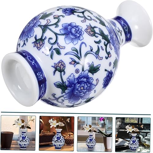 Miniatura 9 de Florero de porcelana azul y blanco de escritorio, adornos de cerámica, mini jarrones de cerámica, florero de arte, jarrones, jarrones decorativos,
