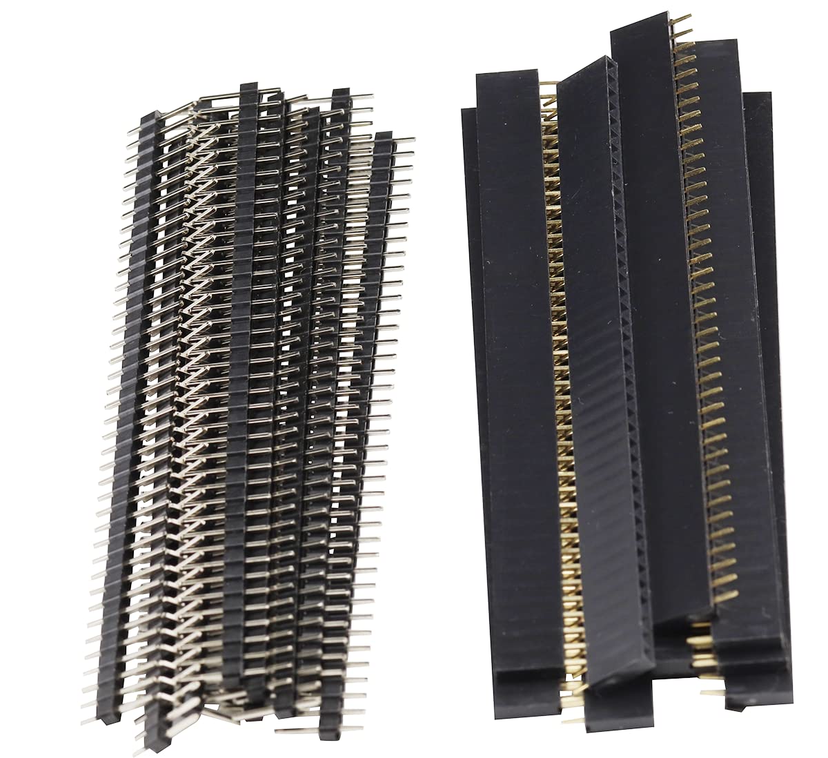 40PZ 2,54mm Rompere il circuito stampato della scheda PCB Testata maschio e femminile Kit connettore intestazione pin a fila singola per Prototype Shield (20 pz femmina + 20 pz 40 pin maschio)