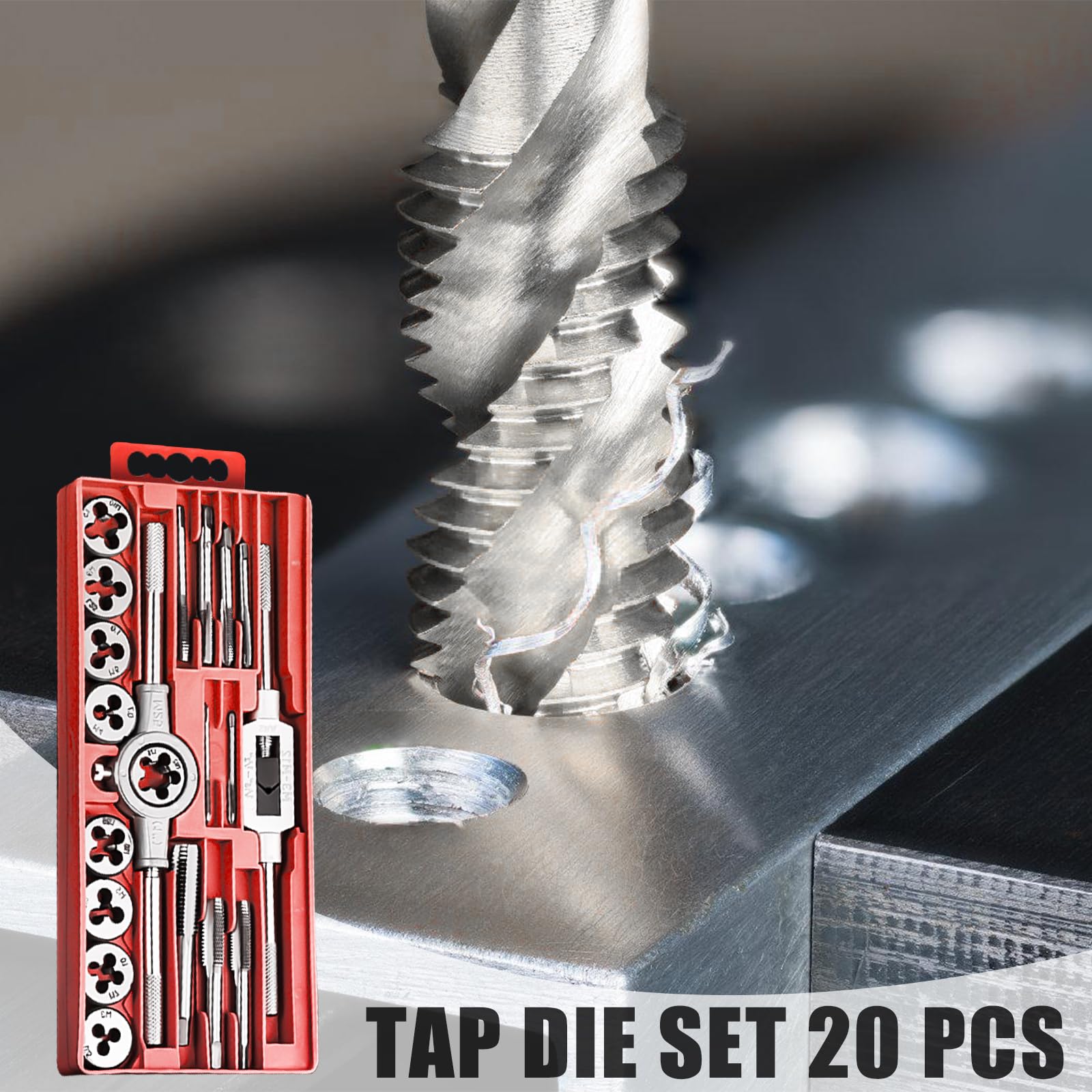 Set di Filettatrici Metriche M3-M12, Maschietti per Trapano, Rosso