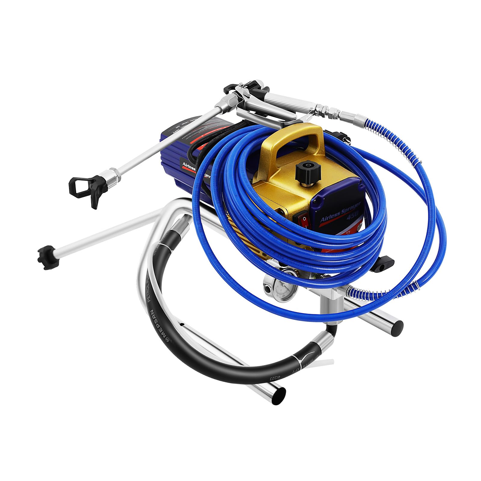 Pulverizador Airless Pintura 1500W 3300PSI, Pistola de pintura sin aire con manguera 8m, Spray pintura eléctrica para paredes techos vallas, para interiores exteriores muebles puertas, boquilla 517