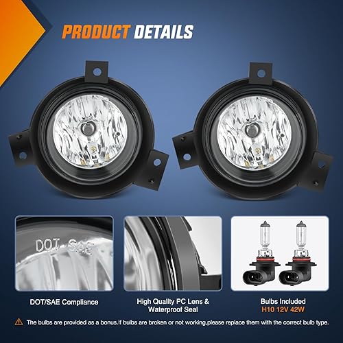 Vista 43 de Nilight Conjunto de luces antiniebla compatible con Ford Focus SVT 2002 2003 2004 2005 2006 Ford Focus SVT 2005-2007 Ford Escape 2003-2004 Ford Ford