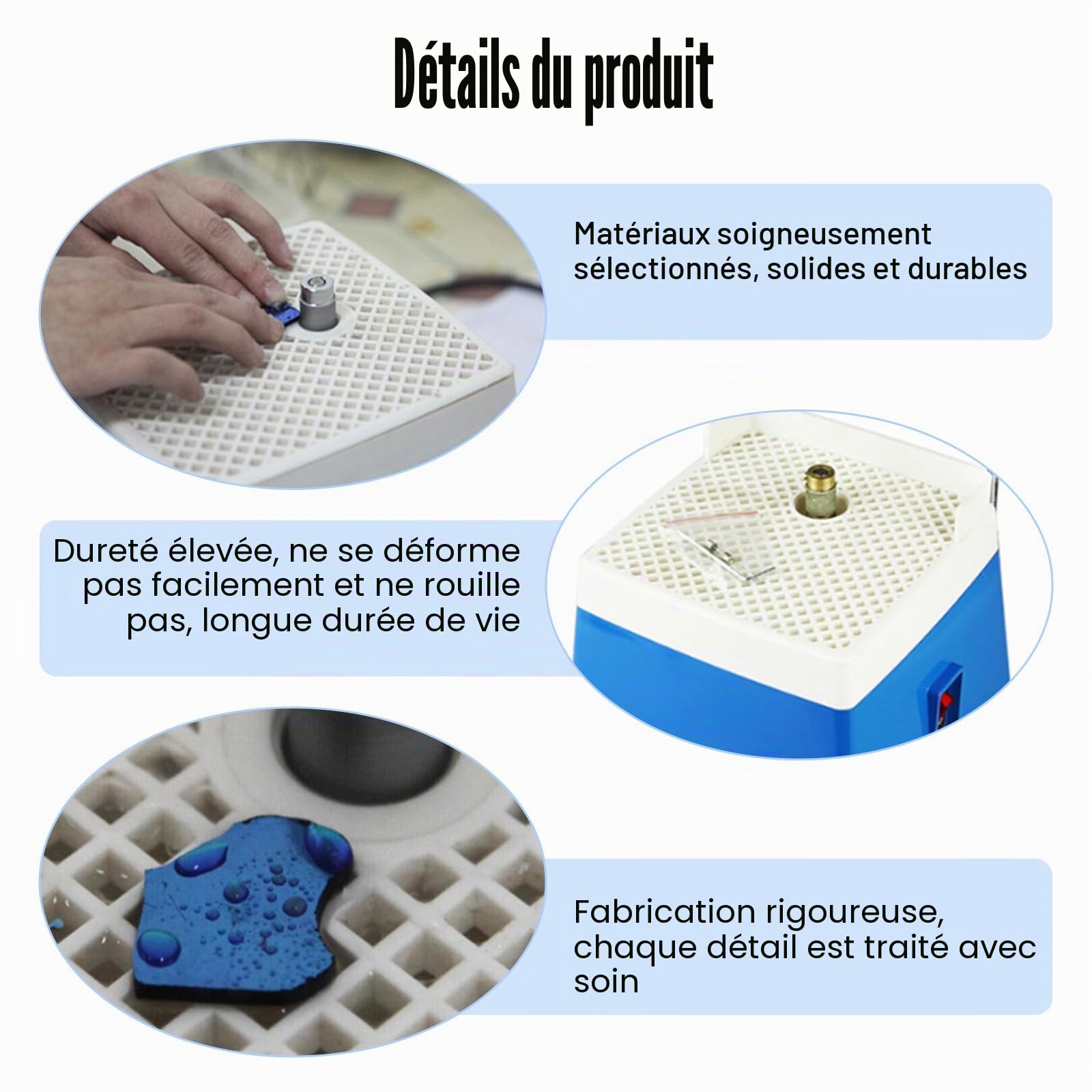 Kit Vitrail, 65 W Ponceuse à Verre,4200 tr/min Moulin Portable pour Vitrail Avec Foret Diamanté,Pour Verre et Céramique,Alimentation Automatique en eau (Avec Plaque de Rebond)