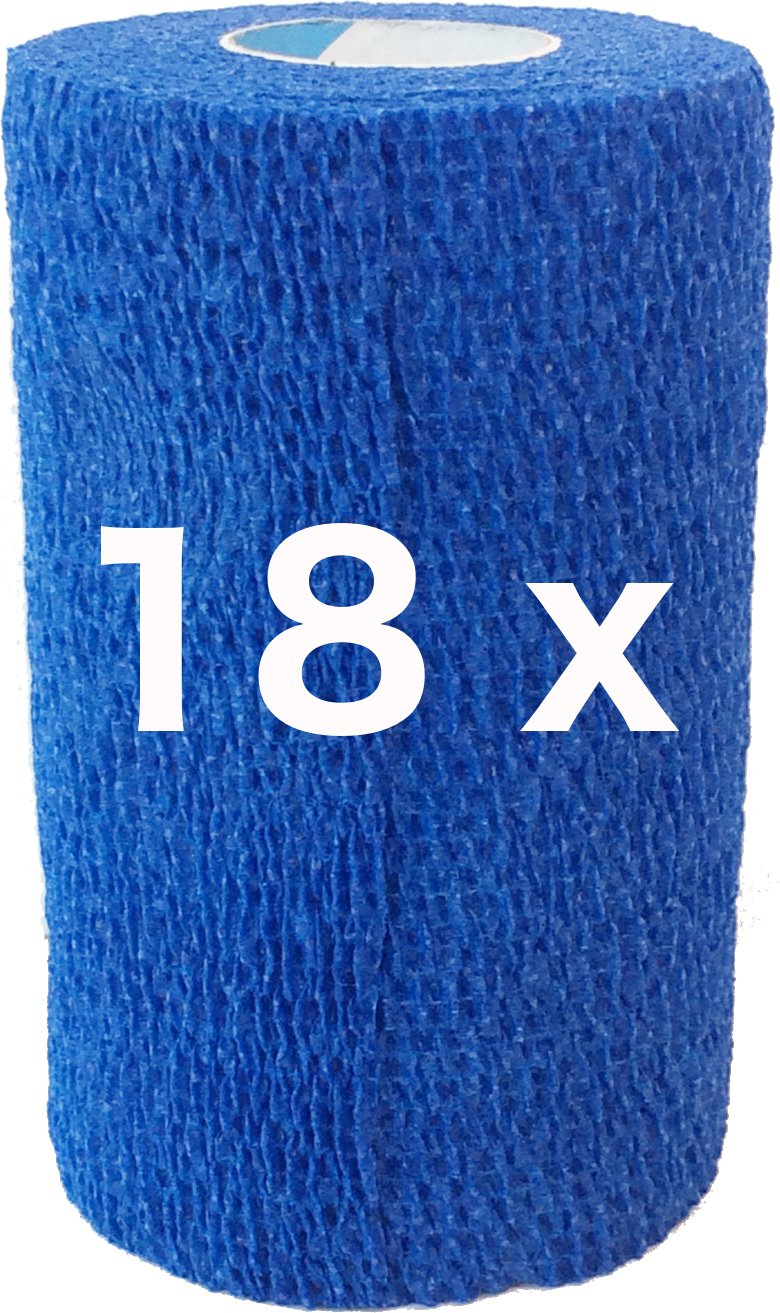 Henry Schein® 18 x elastica adesiva blu bendaggio 10 cm x 4,5 m