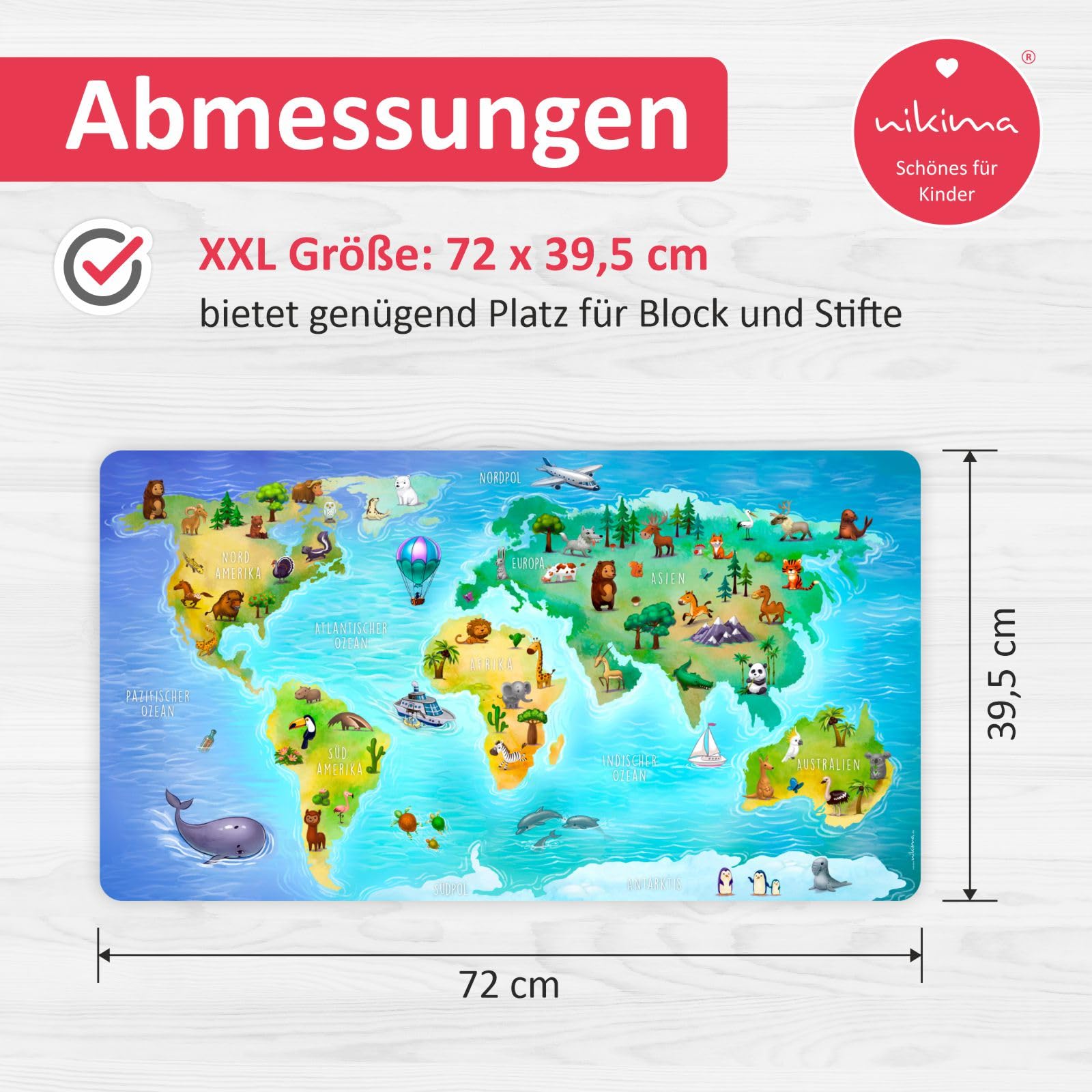 Stabiele vinyl bureauonderlegger, sportwagen, knutselmat, kinderen, placemat afwasbaar, BPA-vrij, scheurvast, kleurecht, cadeau voor de eerste schooldag of voor de kinderopvang
