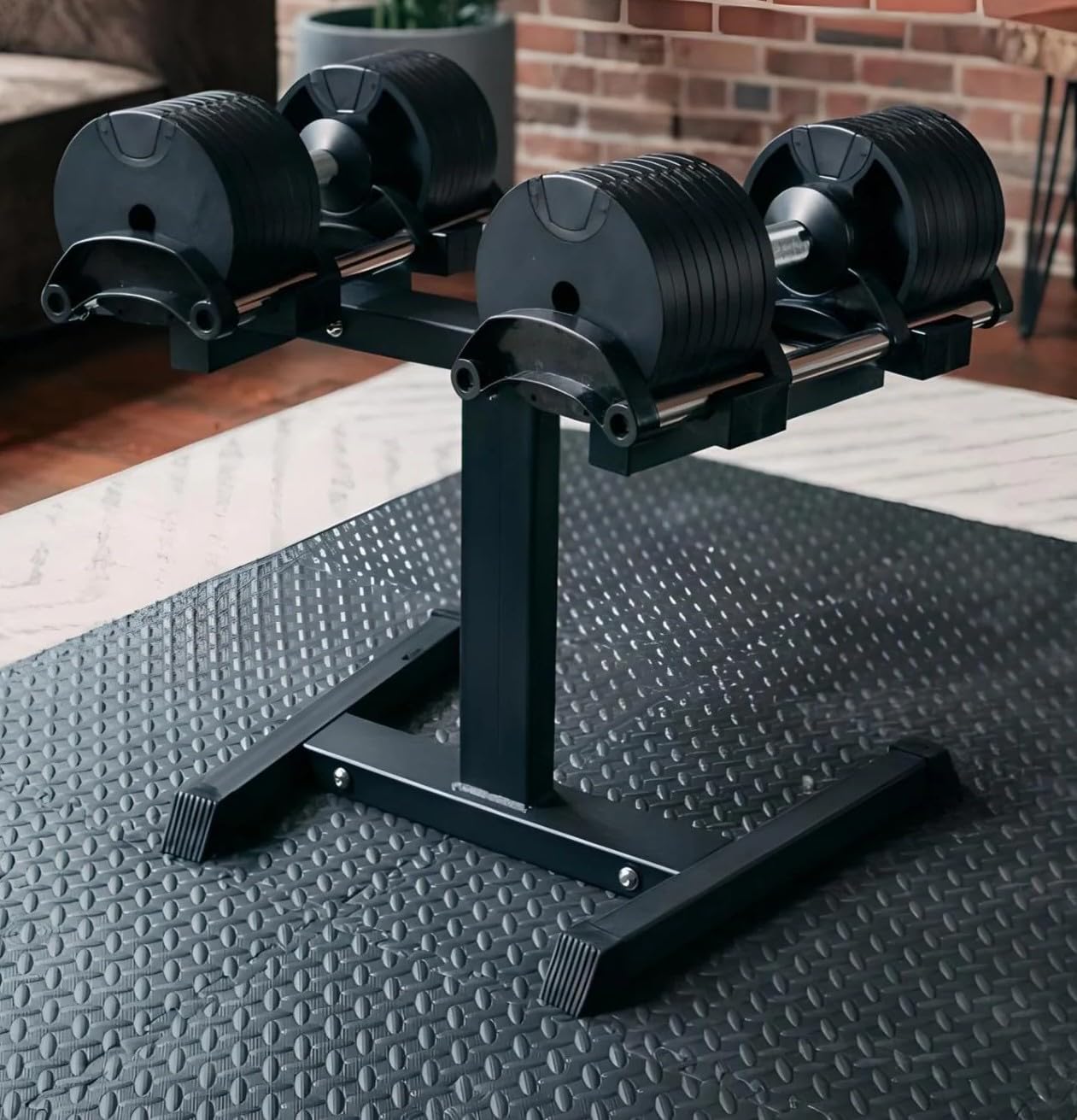 Par de mancuernas ajustables de 32 kg (con soporte)
