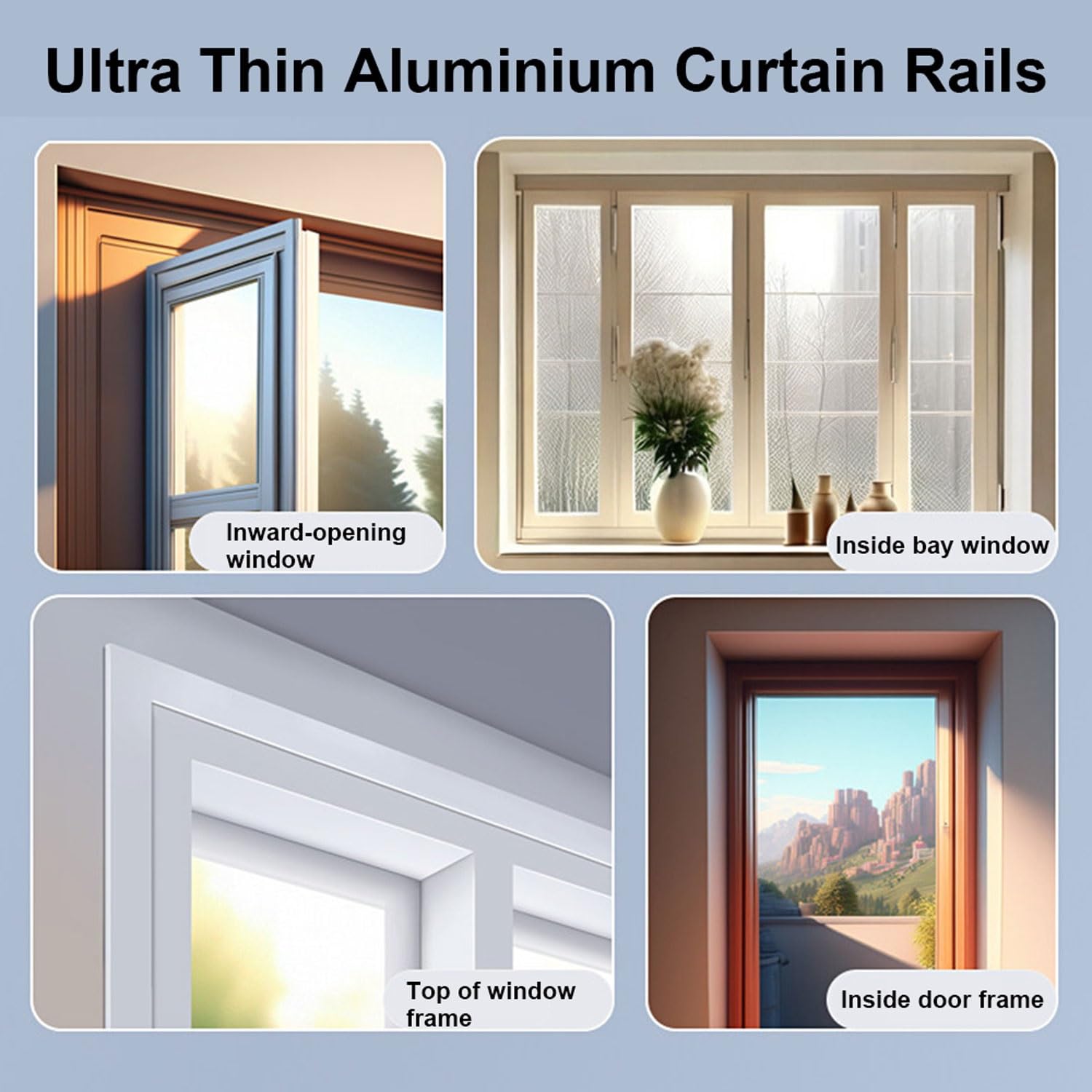 Aluminium Curtain Rail Gardinenstange Vorhang Schiene Vorhangschiene Deckenschiene for Fenster Und Raumteiler Gardinen Einfach Zu Installierende(White,300cm/9.8FT)