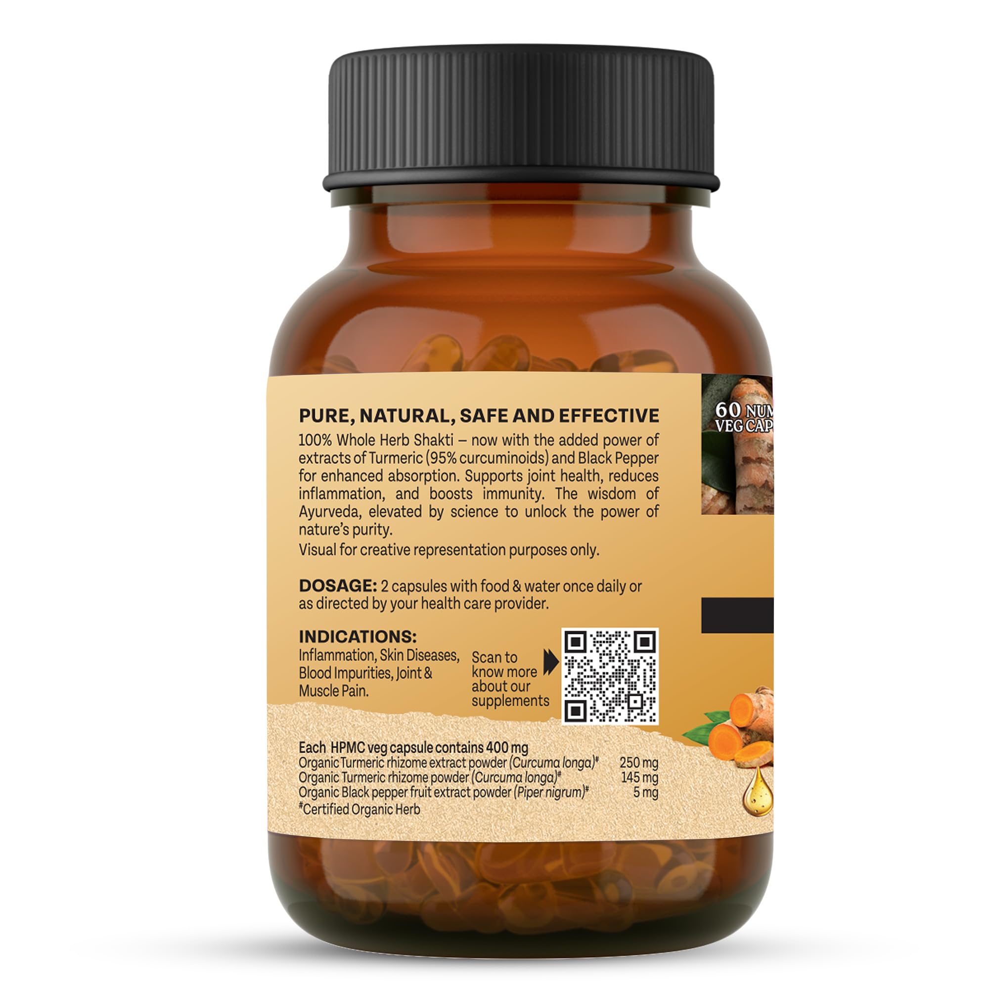 Organic India Turmeric Advance Capsules, 60 Veg Capsules, 95% Curcuminoids, With Black Pepper Extract, Joint Support, Anti-Inflammatory & Immunity Booster product image 9