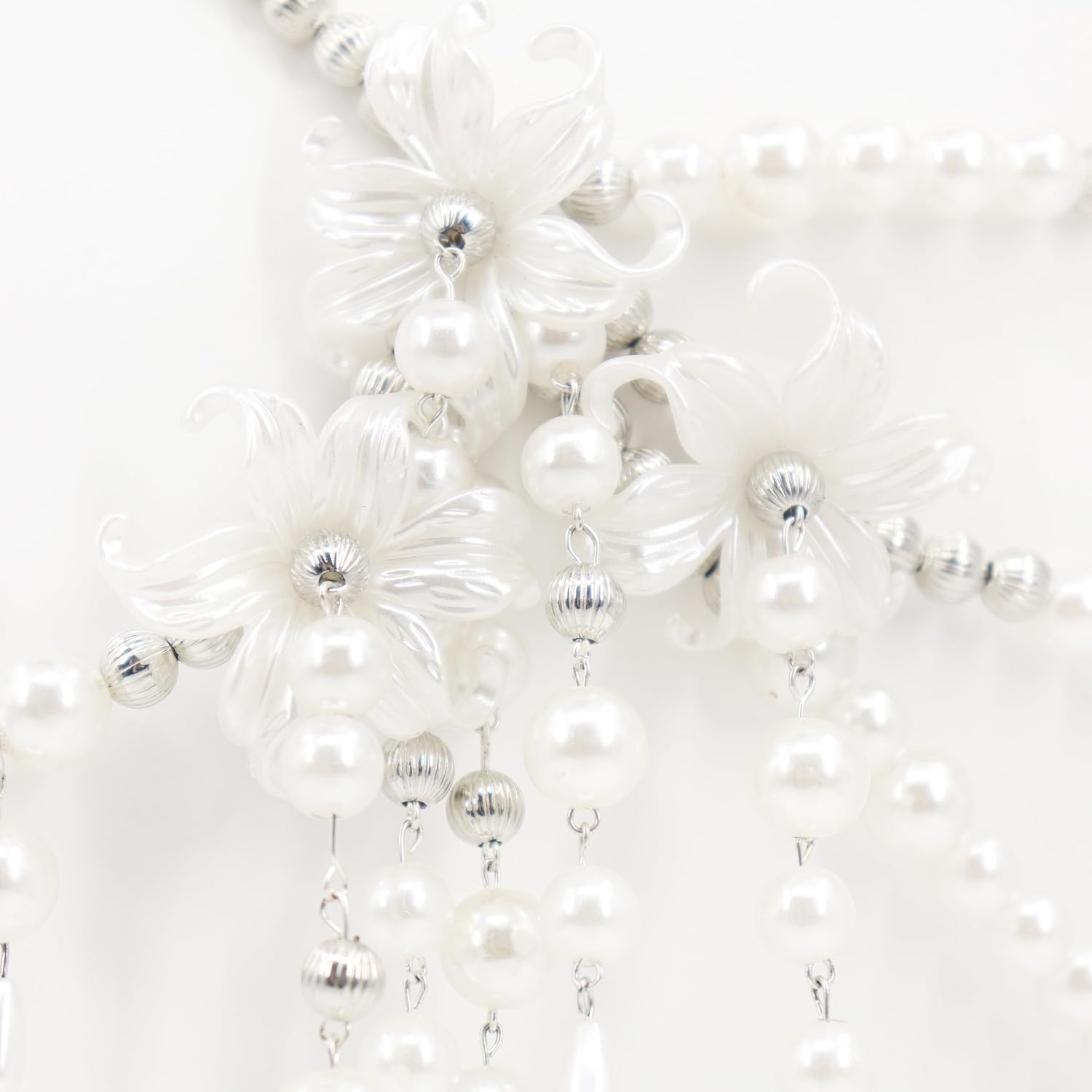 White Pearl Waist Chain, Beaded Body Jewelry, Wedding, Music Festival