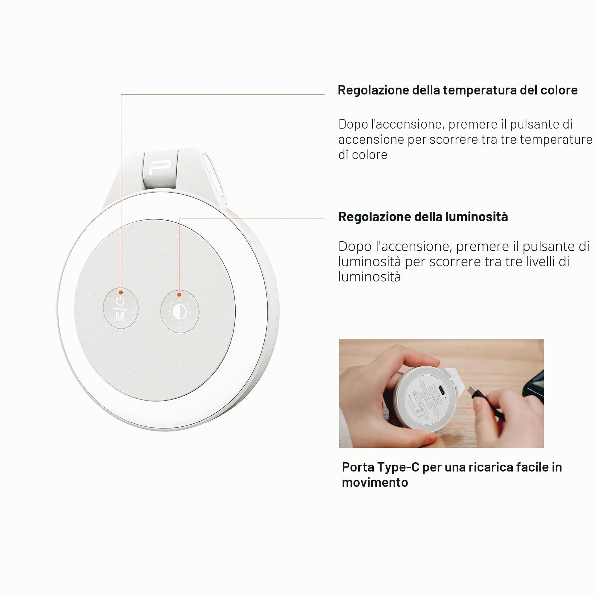 PGYTECH MagGlow Luce di Riempimento Magnetica per Cellulare, Luce Selfie MagSafe, Anello Luminoso LED Magnetico Portatile con Luce Fredda/Morbida/Calda, per Selfie/Fotografia/Video (Nero)