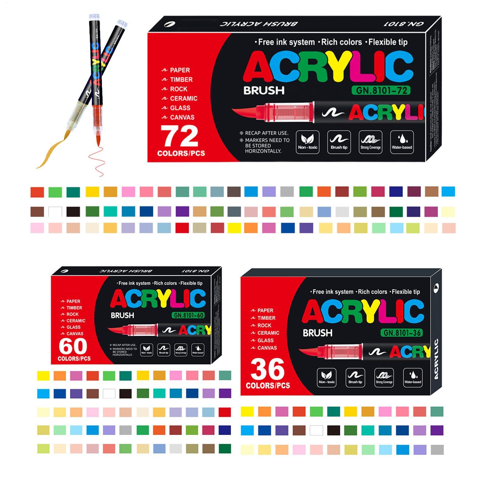 Marqueurs acryliques Ensemble, marqueur de peinture acrylique étanche