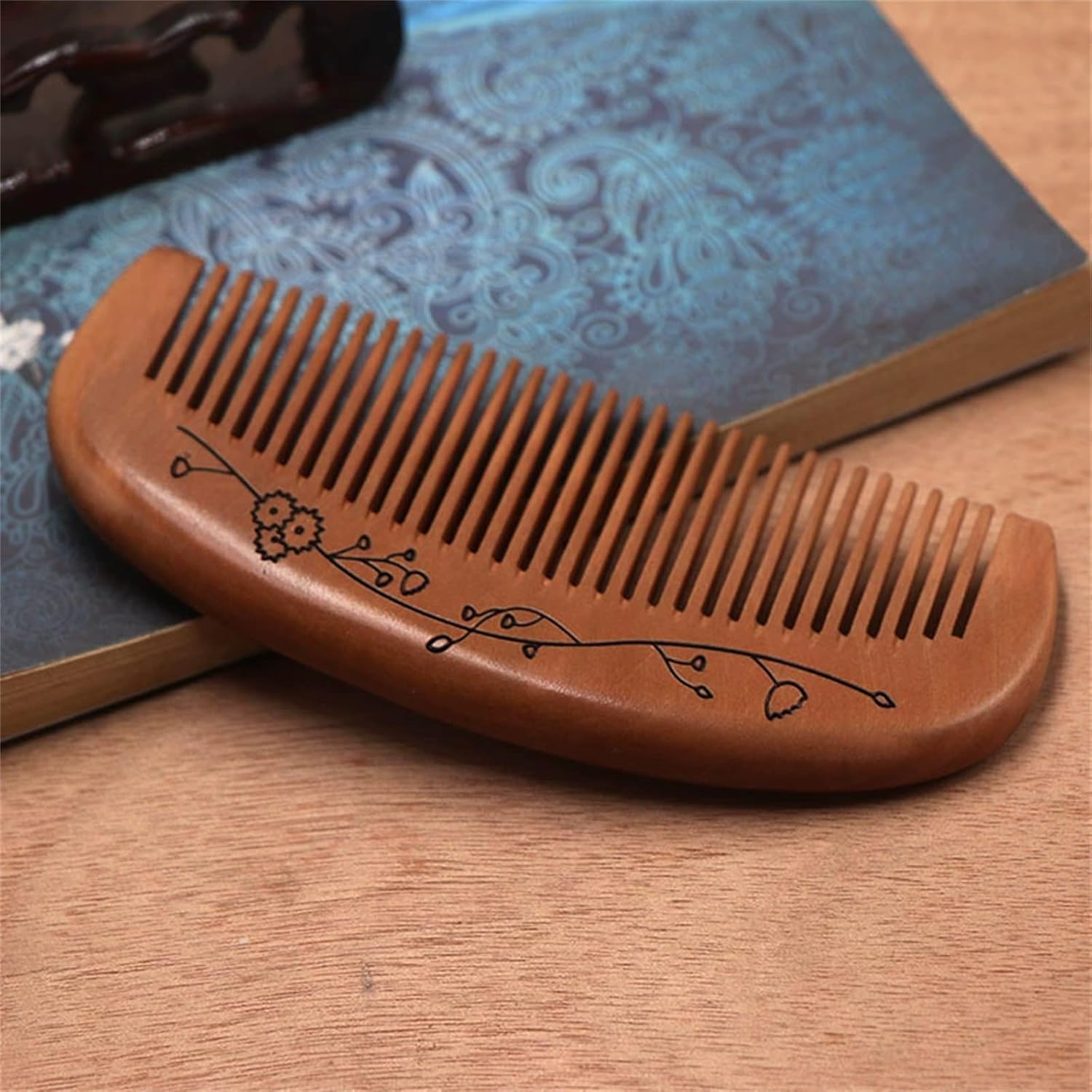 木の櫛 コーム 櫛木製 厚手の櫛 静電気木製櫛 家庭用櫛 メンズ