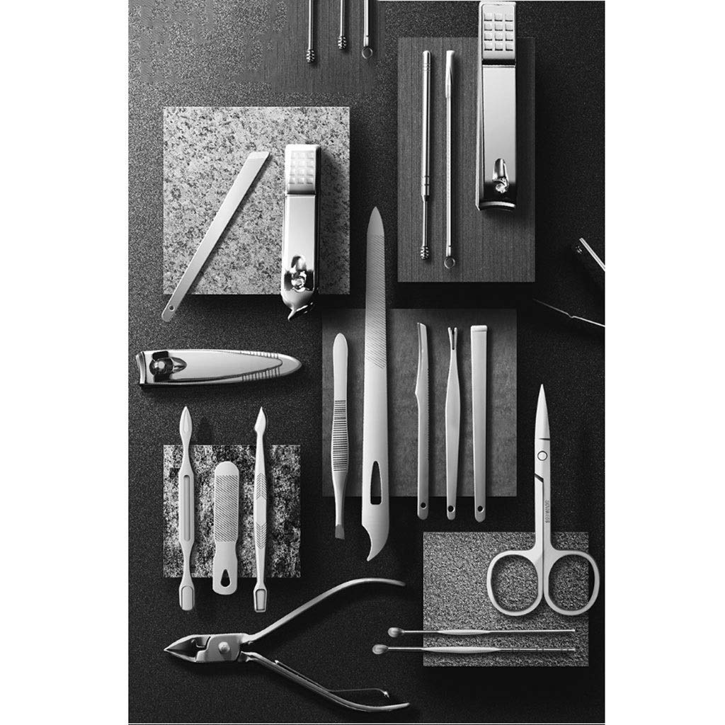Professionelles Nagelknipser-Set aus Edelstahl für Damen und Herren, Pediküre-Set mit Nagelschere und Pflegewerkzeugen, 16-teilig