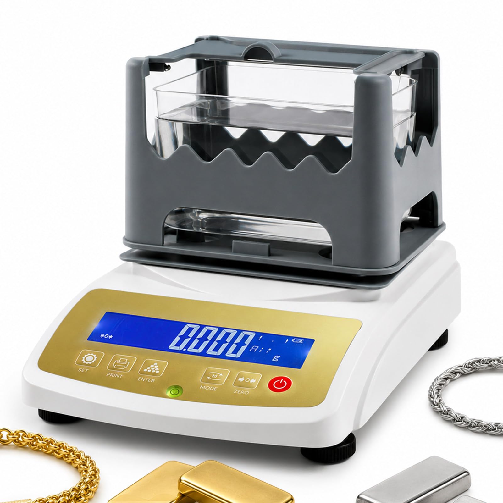 Goldreinheits-Analysegerät, Elektronisches Densimeter Mit 0,5 mm Edelstahldraht, Edelmetall-Analysegerät Für Schmuckwerkzeuge Und Forschungslabore 300K