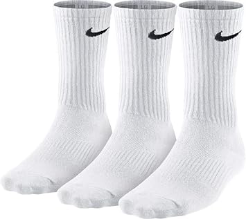 NIKE Men's Str mpfe Cushion Crew 3er Pack Men's Cushion Crew Socks Pack of 3, White/Black, SX4700-101, Medium pack of 18