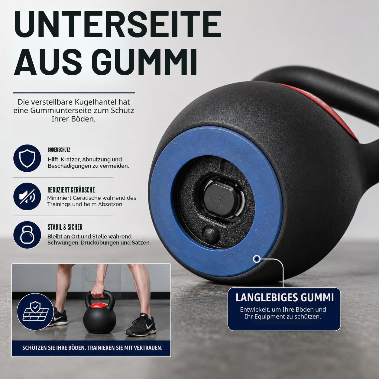 Rep Fitness Verstellbare Kugelhantel mit matter Pulverbeschichtung – wählen Sie schnell aus mehreren kg- oder lb-Gewichtsoptionen für HIIT- und Cross-Trainings-Workouts