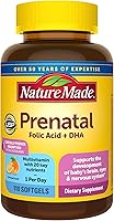 Nature Made Prenatal Vitamins with Folic Acid + 200mg DHA Softgels - Supports Baby Brain, Eye & Bone Development + Mom's Health, 110 Ct