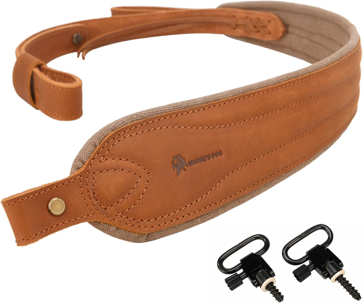 Slip On Recoil Pad with Sling, Leather Canvas Buttstock Extension Recoil Reduction Pad with Straps