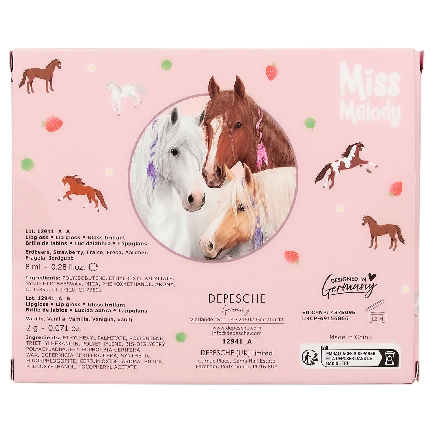 Depesche 13187 Miss Melody Dusty Rose, gevuld 3-voudig etui in oudroze, met paardenmotief en siersluiting, etui met kleurpotloden, liniaal, schaar enz., Meerkleurig, Miss Melody Dusty Rose Depesche 13187 Miss Melody Dusty Rose, gevuld 3-voudig etui in oudroze, met paardenmotief en siersluiting, etui met kleurpotloden, liniaal, schaar enz., Meerkleurig, Miss Melody Dusty Rose
