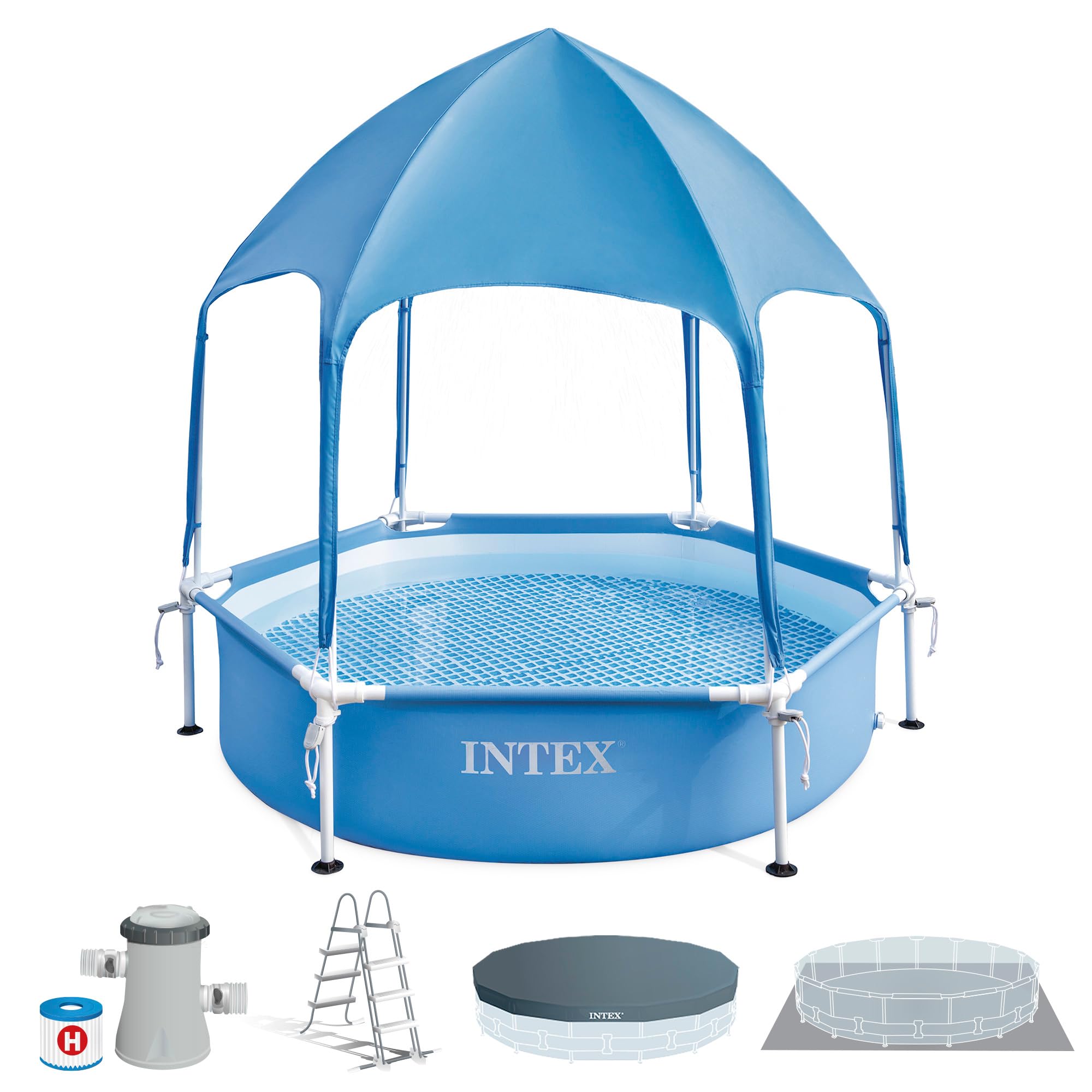 Intex Piscine avec Cadre en métal de 1,83 m x 38 cm - Taille d'installation : 1,83 m x 38 cm (28209NP)