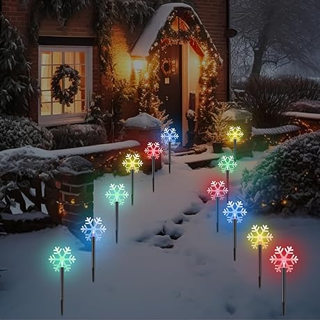 20-Pack Solar Snowflake Pathway Lights