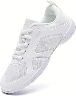 White Cheer Shoes for Girls & Women - Breathable Soft Comfortable Cheerleading Sneakers for Youth Training Competition