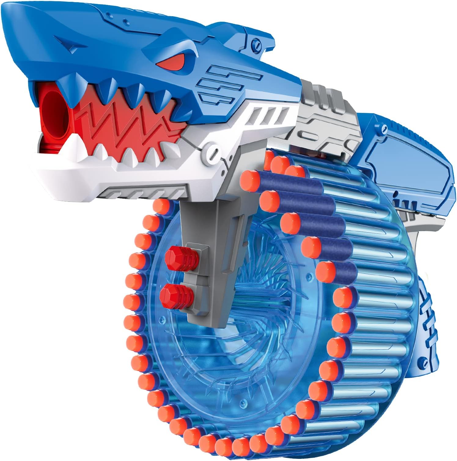 Soft Bullet Toy Gun for Boys, Toy Foam Blasters & Guns with 120 Soft Bullets, 40-Dart Rotating Drum, Foam Dart Gun Shooting Games, Shark Toys Birthday for Kids, Teens Adults 6+