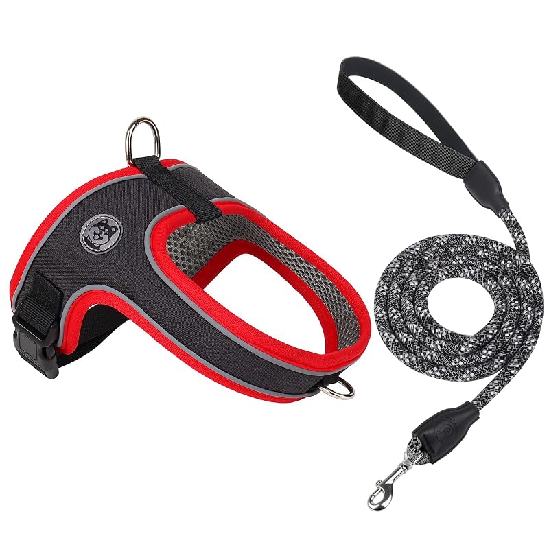 Peitoral para Cães Vest com Guia Refletiva Mengbei tribe Black XS