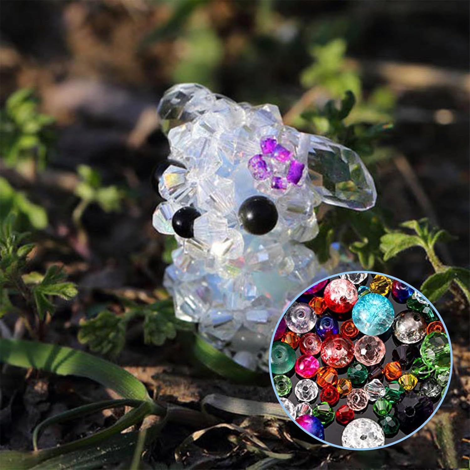 1300 PCS Crystal Beads Glass Beads Crystal Glass Beads Jewellery Craft Beads for Bracelet Making Mixed Beads for Bracelet Necklace Jewelry Making Set DIY Craft Projects